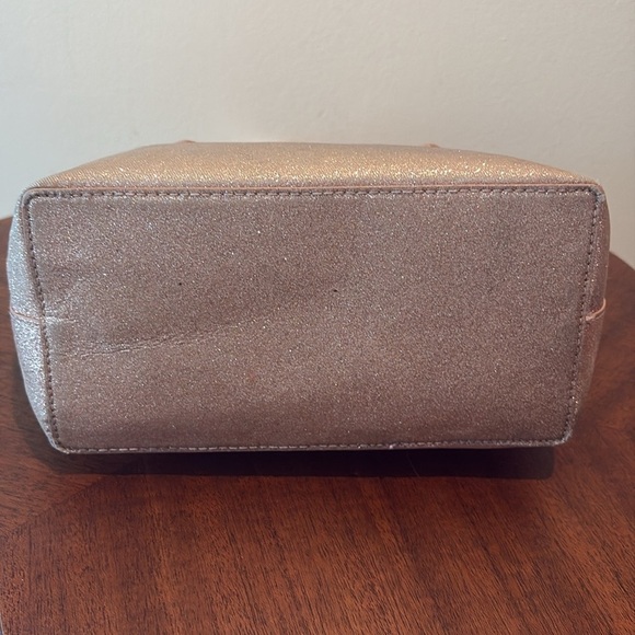 Kate Spade  Glitter satchel  leather gold glitter  pink handles  Sweet  GUC - Picture 9 of 17